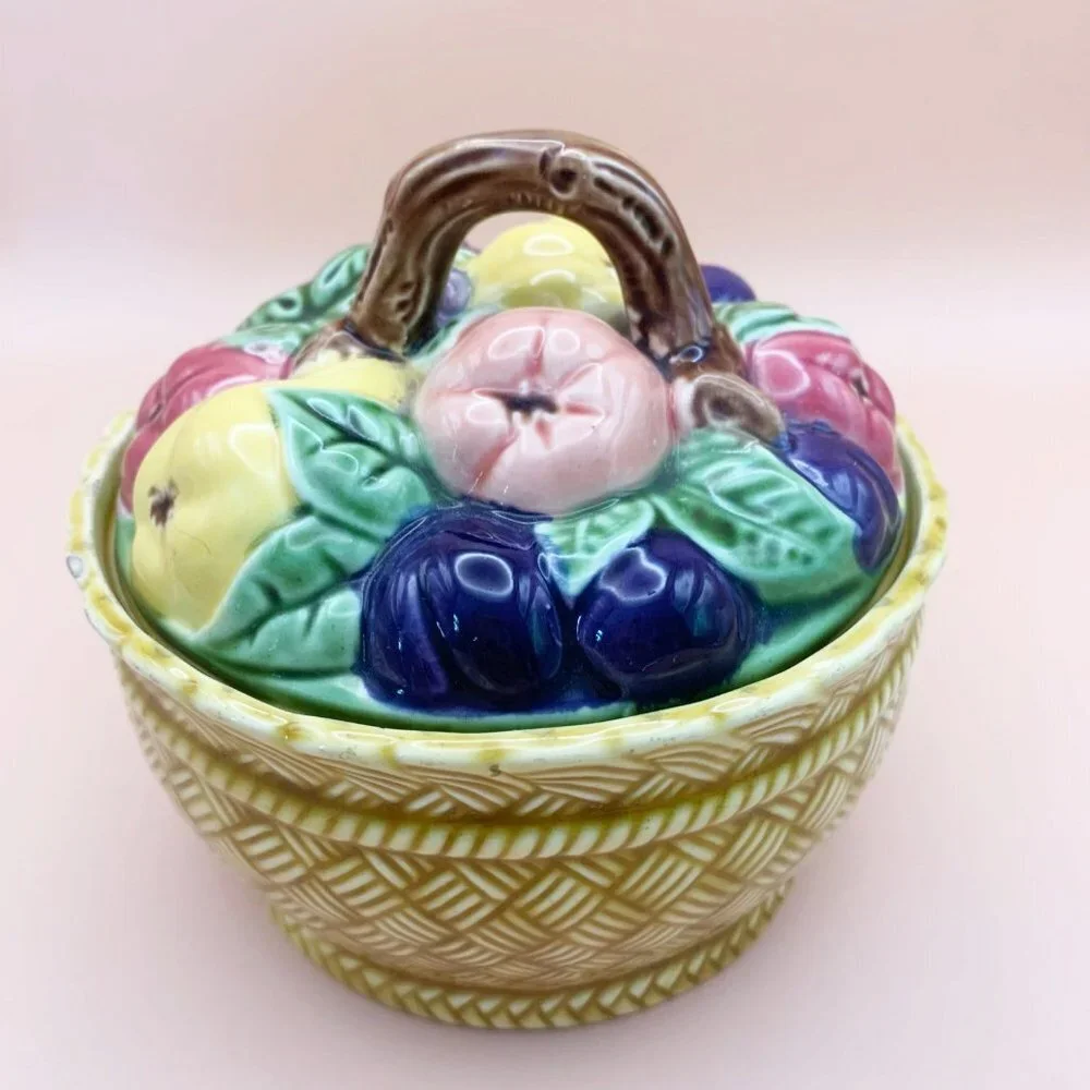 Vintage Erphila Art Pottery Fruit Basket